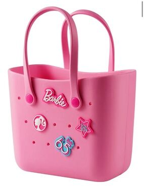 BRAND NEW Barbie Pink Waterproof Tote Bag with Decorative Charms